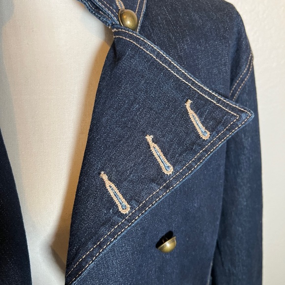 Denim jacket super chic tailored beautiful details size M - Picture 13 of 14